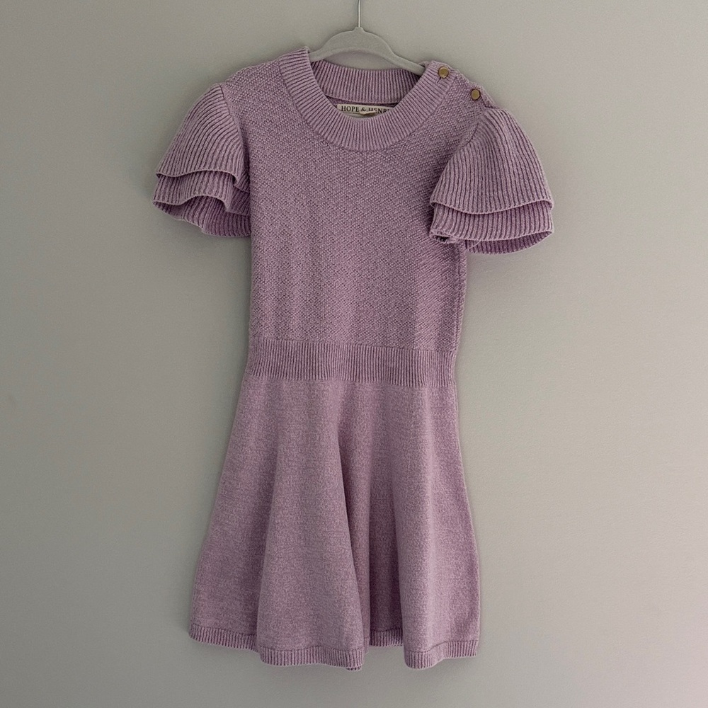 Adorable Lavender Knit Dress for Kids